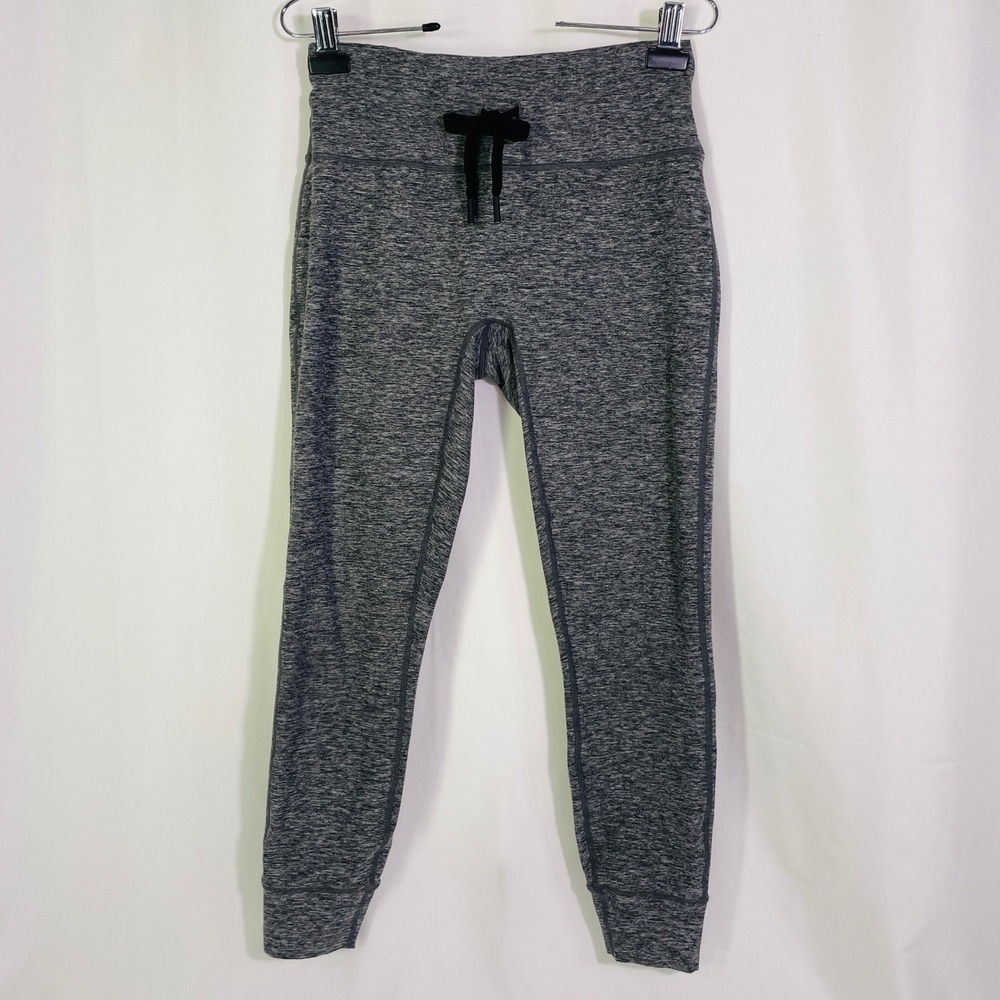 Paragon Fitwear Leggings Women's Sz S High Rise Drawstring Heather Grey Yoga Gym